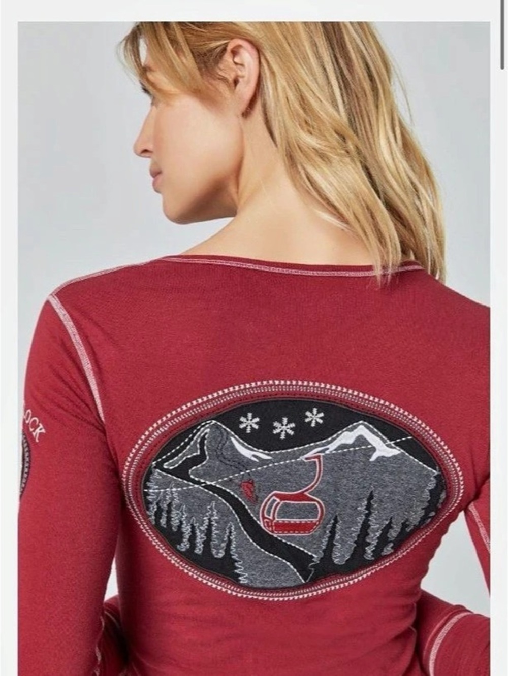 NWT Alp-n-Rock Elia Henley Shirt Long Sleeve Red & Black Large